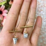 Brand New Marbles And Gold Hoop Earrings Photo 1