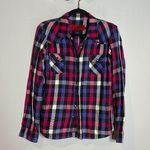 Tripp NYC  plaid studded button down flannel shirt Photo 0