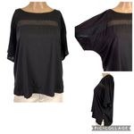 Levi's  Womens Blouse Top Shirt Lace Trim Dolman Sleeve Pullover Black Small Photo 1