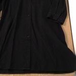 Womens Richard Malcolm Black Linen Rayon Shirt 3/4” Sleeves Size 10 Photo 2