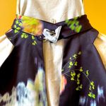 Whistles Aiko Floral Print Josephine Cut Out Mini Dress Size 2 Small Black Photo 4