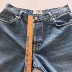 Free People  Maggie Straight Jeans High Rise Rigid Denim Frayed Hem Button Fly 27 Photo 5