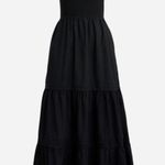 J.Crew Vintage rib high neck cutaway tank dress with poplin skirt Black XL NWT Photo 3