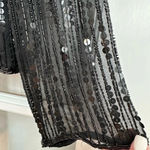 Laurence Kazar Vintage  100% Silk Black Beaded Sequins Evening Blouse Size Medium Photo 8