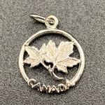 Vintage Sterling Silver Charm | Canada with Maple Leaves 925 Canadian Travel Photo 0