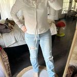 Goodnight Macaroon Women’s Small Lace Up White Longsleeve New NWT Photo 0