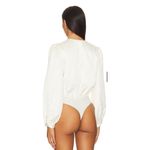 superdown Tammie Satin Deep V Bodysuit Ivory White Size Small NWT Photo 7