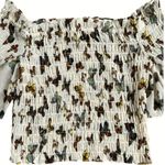 L'Agence Like New L’AGENCE Bexley Top Butterfly Print Off Shoulder Smocked XS Retail $260 Photo 4