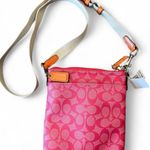 Coach Signature Stripe Swingpack Crossbody Bag Hot Pink Photo 1