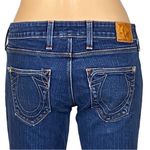 True Religion  Stella skinny low rise jean with orange logo pockets Size 27 EUC Photo 8