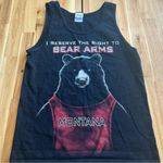 Gildan  Ultra Cotton Montana Bear Arms Graphic Tank Top Black Size Small Photo 0