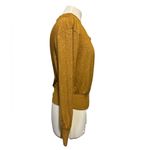 Anthropologie  Small Cropped Crossover Orange Gold Sweater Stretch rayon blend Photo 3