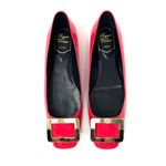 ROGER VIVIER patent leather flats with gold buckle, made in Italy, size 39.5 Pink Photo 5