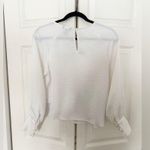 New Look White Satin Long Sleeve Blouse Blouson Lantern Sleeve Size 4 Photo 5