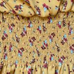 Ultra Flirt Junior's Smocked Waist Boho Peasant Top Yellow Floral Size Small Photo 7