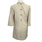 G. Label Goop Ruffle Mini Dress Women’s Size 0 Linen Puff Sleeve Shift Neutral Brown Photo 5