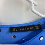 ZARA  Basic women’s blue spotted cap sleeve ruffle knee dress‎ lightweight summer Photo 2