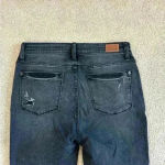 Judy Blue  high rise skinny fit black distressed capri jeans in size 9 / 29 Photo 3