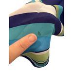 Anne Klein Vintage Silk Scarf Blue Green Geometric Stripes Photo 3