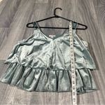 Xhilaration Shiny Gray Women's Blouse Photo 3