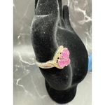 Vintage STS 925 Pink Sapphire Cluster Cocktail Ring Size 8 Photo 1