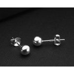 Boutique Rhodium 925 Sterling Silver Ball Stud Earrings‎ Classic Round Sphere, 4mm Photo 12