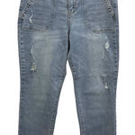 Nicole Miller Soho High Rise Ankle Slim Jeans Distressed Light Wash Size 10 Photo 0