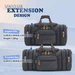 Canvas Duffle Bag for Travel 50L Expandable Duffel Weekend Overnight Bag men (Dark Gray) Photo 3