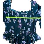 Wild Fable FLIRTY Floral Cropped Smocked Long Sleeve Square Neck Boho Top Medium Photo 10
