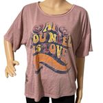 Jessica Simpson NWT Women's Rose Colored "All You Need Is Love" Shirt X-Large Photo 0