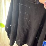 Eileen Fisher Wool Gauze Grid Poncho Black. One Size. Photo 6