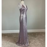 AQUA  Sleeveless V-Neck A-Line Long Evening Gown Purple Size 4 Formal Dress Photo 2