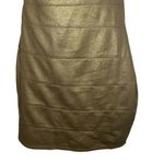 EXPRESS  Shimmery Gold One Shoulder Bandage Mini Dress‎ NWT $89 Size XS Photo 4