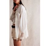 Free People  Ethereal Dainty Cottage Rhiannon Crochet Shirt Ivory Size Large Photo 6