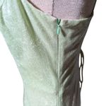 Vtg Y2K Jessica McClintock Pale Green Velvet Shimmer Lace Up Maxi Dress Sz 8 Photo 3