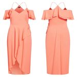 City Chic  Melon Orange Elegant Maxi Dress Sz.L(20) NWT Photo 2
