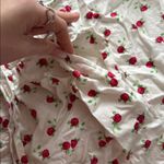 Colsie White Pajama Pants with Red Floral Design Medium Photo 4