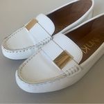 Calvin Klein  White Gold Leather Loafers  Size 8 Photo 2