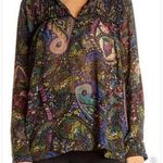 Anthropologie Dolan  Paisley Sheer Long Sleeve Shirt Top Blouse Size XS Women's Photo 0