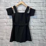 Opening Ceremony Women’s 4 Black V-Neck Micro Mini Cold Shoulder A-Line Dress Photo 1