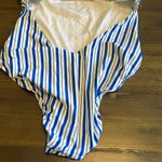 Polo Ralph Lauren Striped Open Back Swim Suit Cut Out Low Back Small Coastal White Photo 7