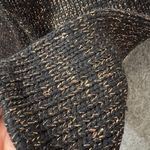 Vintage 80s Chunky Cardigan Womens‎ Large One Button Black Gold Shimmer Vibes Photo 5