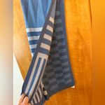 Soft Surroundings Long Scarf Blue Abstract Geometric Lines NWT With FLAWS Photo 4