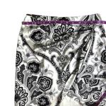 Caroline Constas Koren Mini Skirt Black White Paisley 100% Silk Wrap Skirt Sz XS Photo 5