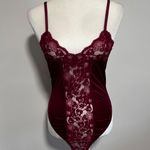Vintage Bestform Burgundy Velvet Lace Teddy Bodysuit Camisole Full Slip Lingerie Red Size undefined Photo 0