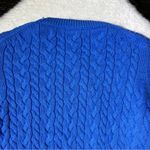 J.Crew  Blue Diagonal Cable Knit Cotton Sweater Photo 6