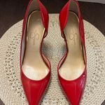Jessica Simpson  Women's Red Pointed Toe D'Orsay Heels Size 39.5 US 9.5 Photo 0
