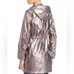 Jane Post Lightweight Rain Parka in Glossy Tangerine Orange Size XS Photo 6