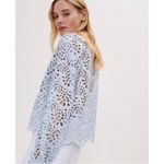 Maje guipure shirt with collar in blue sky Photo 7