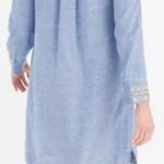 Chico's Embellished Beaded 100% Linen Dress Blue Size 0 US 4 Boho Coastal Photo 1